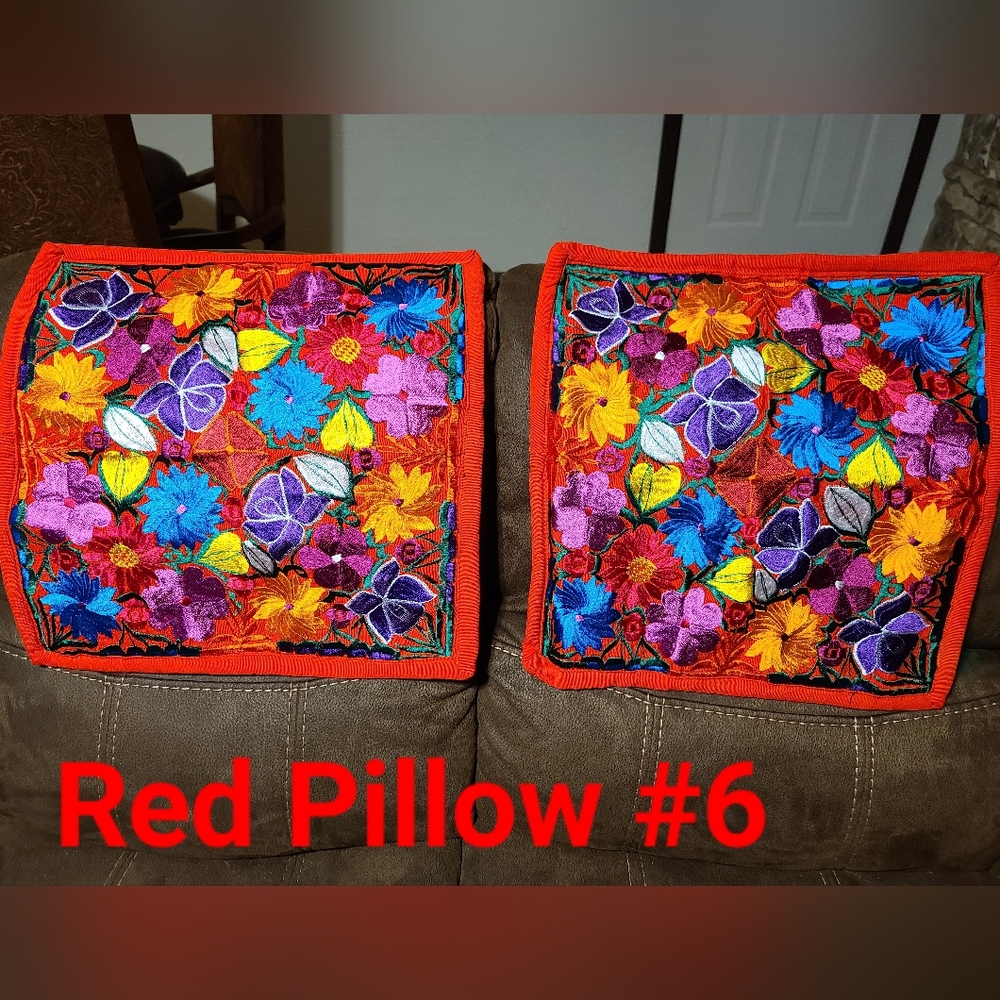 beautiful Embroidered Mexican sofa decor pillow covers 1 1/2 ft x 1 1/2 ft set..